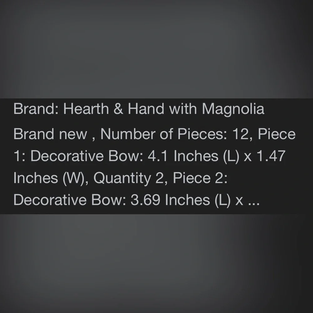 HEARTH & HAND NWT 12pc bow gift toppers